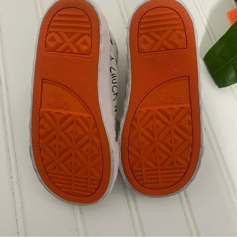 Converse “ Not A Chuck” High Top Sneakers ~ White ~ Orange Bottoms ~Size 8 Kids